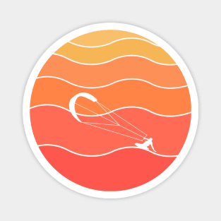 Kite surfer sunset waves Magnet